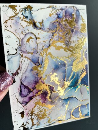Слайдеры фольгированная акварель Alcohol Ink NF-009 GOLD