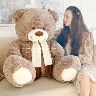 Большой плюшевый медведь 140 см кофейный Барни