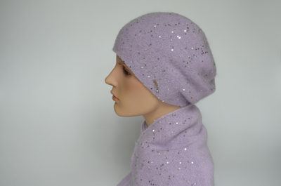 Vizio берет Италия 1042 B лиловый вязаный