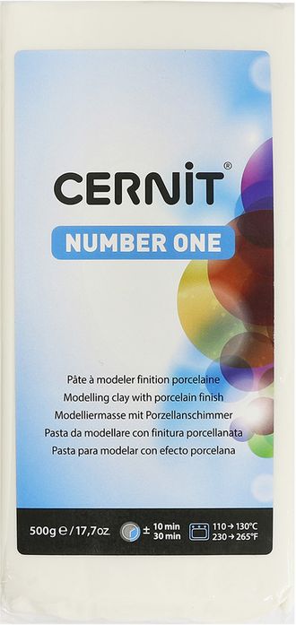 полимерная глина Cernit Number One, цвет-opaque white 027 (белый укрывистый), вес-500 грамм