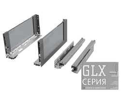 Комплект ящика GLX, со стеклом, 179х500мм, ГРАФИТ, Soft-Close,  (696-18050-09)  TALISMAN *