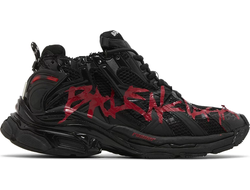 Balenciaga Runner Sneaker Graffiti Black Red