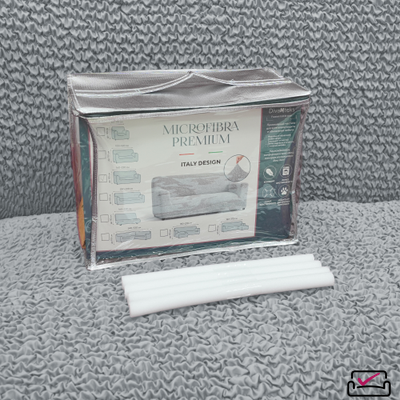 Чехол на 2хм диван Микрофибра Жемчужный. Защита для мягкой мебели от животных.