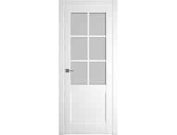 Межкомнатная дверь Киото белый винил со стеклом