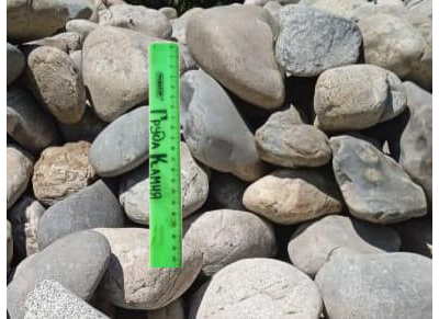 Галька круглая пестрая речная, фракция 150-200 мм