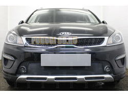Защита радиатора KIA Rio X-Line 2017- (3 части) black низ