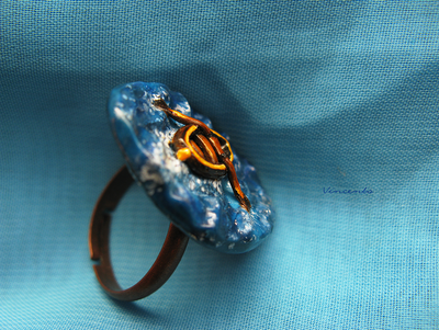 По морю лодочка плыла... Морское кольцо из полимерной глины