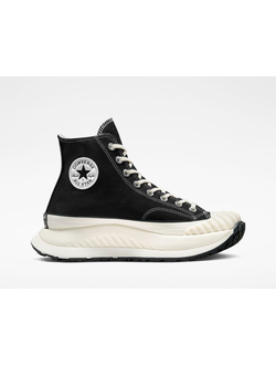 Кеды Converse на платформе низкие с черной полосой белые