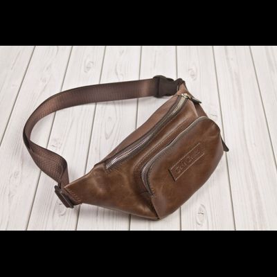 Кожаная поясная сумка Scarlino brown (арт. 7018-04)