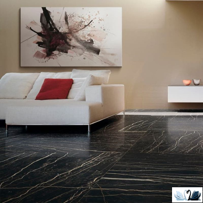 Керамогранит FMAX Black Gold 6mm glossy 120x270 см черный