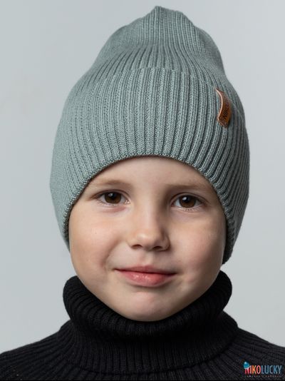 Шапка 25301-01 50%хлопок 50%акрил, мятно-серый 52-56