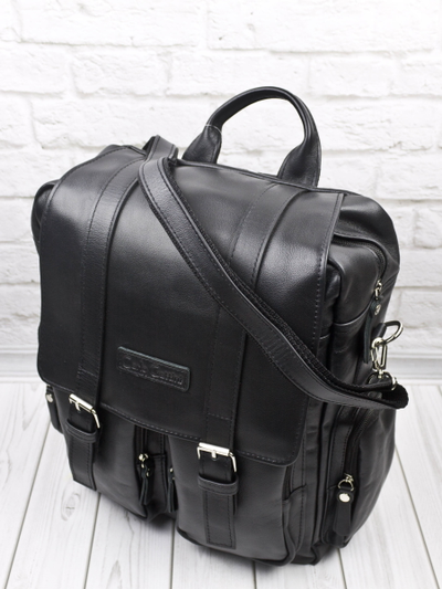 Кожаный рюкзак-сумка Fiorentino black (арт. 3003-01)