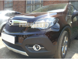 Защита радиатора Opel Mokka 2012- black верх