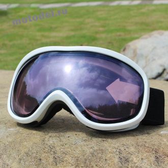 Очки маска SP Q3 с двойной линзой для сноуборда, снегохода, лыж, мотокросса, белые с прозрачной линзой