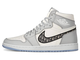 Nike Air Jordan Retro 1 High Dior (серые с белым)