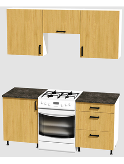 Кухня эконом 1,2 метра (600х600) Цвет: Дуб Сонома/Дуб Сонома