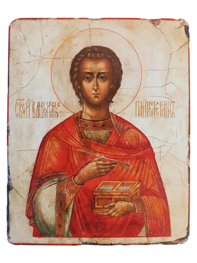 Пантелеимон (Пантелеймон) Целитель, святой великомученик. Рукописная икона