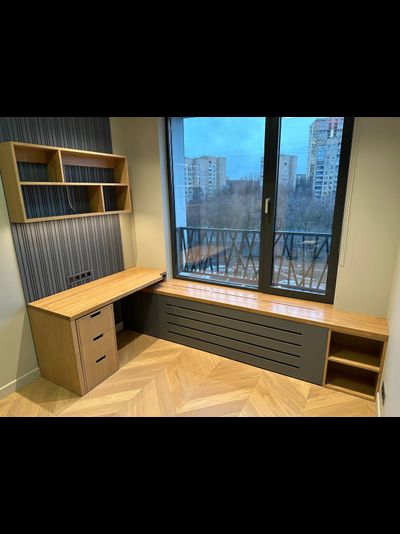 Подоконник - Ясень и мдф, saicos 3418 (RAL 7046)