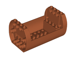 Cylinder 6 x 10 x 4 1/3 with Open Sides and Pin Holes, Dark Orange (49949 / 6265684)