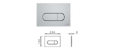 Комплект: подвесного безободкового унитаза VitrA Zentrum (с сиденьем микролифт, инсталляцией и кнопкой Root Square), хром глянцевый 9879B003-7200