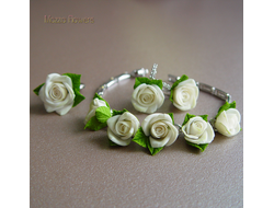 Комплект "Дыхание". Белое позолото.