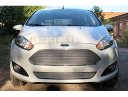 Защита радиатора Ford Fiesta MK6 (рестайлинг) 2015- chrome низ PREMIUM