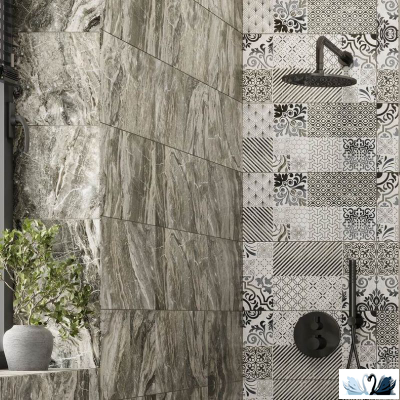 Плитка настенная Belani Valensole Декор 2 синий 25 х 50 см Береза керамика