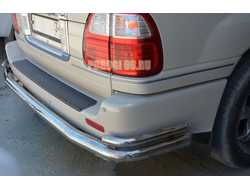 Защита заднего бампера "уголки" большая d76/42 для Lexus LX 470 (1998-2007)