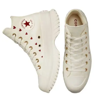 Белые Кеды Converse Chuck Taylor Lugged 2.0 Platform Valentines Day на высокой платформе A05341C