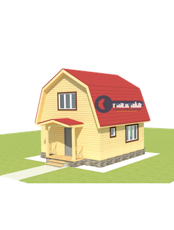 Д-13 ДАЧНЫЙ ДОМ ИЗ БРУСА:ГАБАРИТНЫЕ РАЗМЕРЫ: (7Х6М), ОБЩАЯ ПЛОЩАДЬ: 66М²