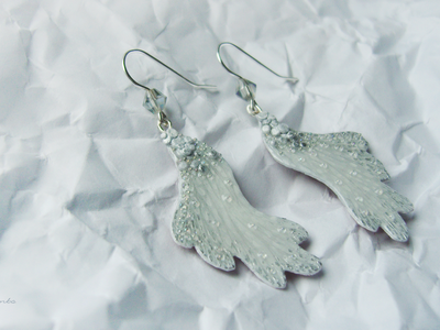 "Крылышки Облачной Феи", серьги в стиле фэнтези
