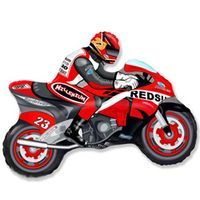 Шар фигура, Мотоцикл (красный) 78см