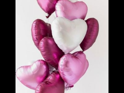 11 сердце фольга 40 см