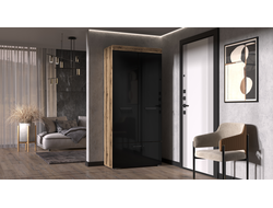 ЛДСП Шкаф БАСТОН 0,9 Дуб Делано/Черный глянец