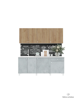 Дуб золото/Бетон