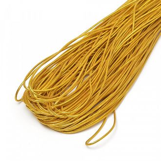 шнур эластичный (резинка) 2 мм, цвет темное золото