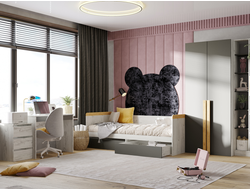 Композиция Детской Кент-1 Дуб Крафт Белый/Антрацит