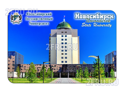 Гибкий сувенирный магнит на холодильник 8х6 см. с фото Технопарка Акодемгородка в Новосибирске