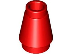 Cone 1 x 1 with Top Groove, Red (4589b / 4529234)