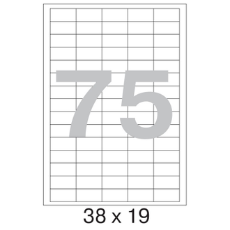 Этикетки самоклеящиеся Promega label 38х19 мм/75 шт. на листе А4 100 листов в упаковке
