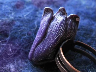 Волшебное кольцо с феей "Ночная Фея (Фея Цветов)" из коллекции необычных украшений Винсенто