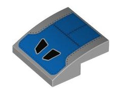 Slope, Curved 2 x 2 x 2/3 with Black Headrest Shapes on Blue Seat Panels with Stitching Pattern, Light Bluish Gray (15068pb464 / 6408454)