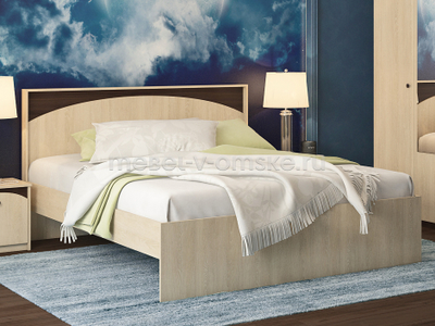 Кровать "Ева" 1600 в интерьере в комбинированной расцветке дуб Сонома и Дуб Тортона