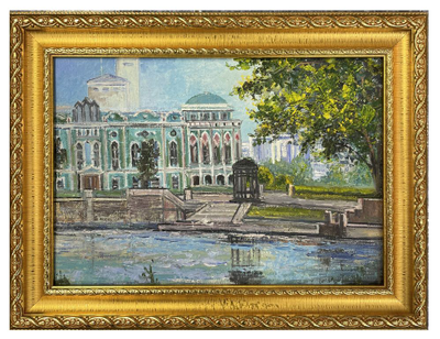 Картины с видами Екатеринбурга в ассортименте. Холст/масло. Разные размеры.