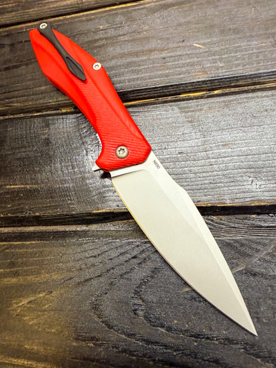Складной нож Грач сталь N690, рукоять G10, цвет красный