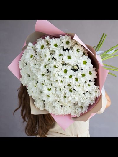 Букет из 15 кустовых хризантем (цвет на выбор)
