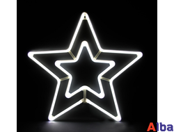 Мотив звезда из неона, 50 см белый холодный