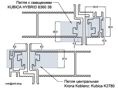 APK60 алюминиевый профиль дверной коробки RAL9006