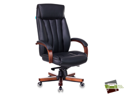 Кресло руководителя Бюрократ T-9922WALNUT черный кожа крестов. металл/дерево