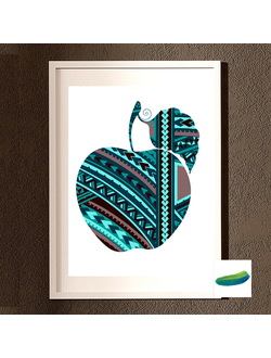 Постер «Яблоко синее». Коллекция  «Половинки».